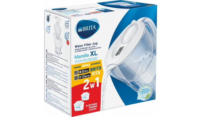 Brita veefilterkann Marella XL 3.5L, valge +  Maxtra+ Pure Performance filter 2tk