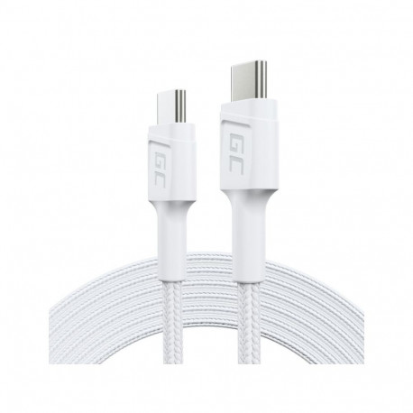 PowerStream USB-C to USB-C kaabel 2m, PD 60W, QC 3.0, valge