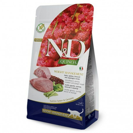 Kassitoit Farmina N&D CAT QUINOA WEIGHT MANAGEMENT Täiskasvanu Lammas Brokkoli 5 kg
