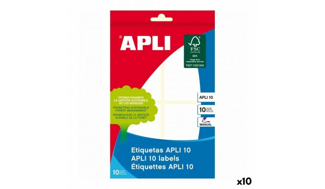 Etiķetes Apli 10 120 Daudzums Balts 10 Loksnes 36 x 40 mm (10 gb.)