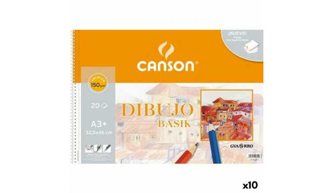 Joonistusplokk Canson Basik Mikroperforeeritud 20 Lehed A3 (10 Ühikut)