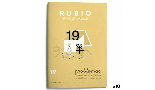 Maths exercise book Rubio Nº19 A5 Spanish 20 Sheets (10 Units)