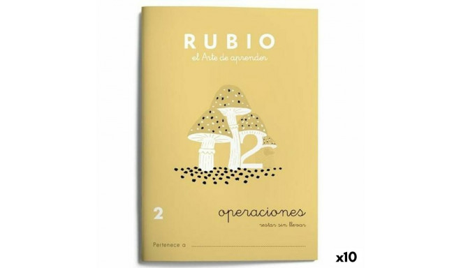 Maths exercise book Rubio Nº2 A5 Spanish 20 Sheets (10 Units)