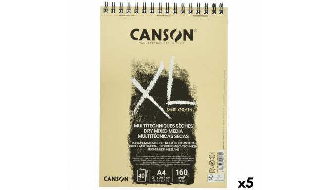 Блокнот Canson XL Sand Натуральный A4 5 штук 40 Листья 160 g/m2