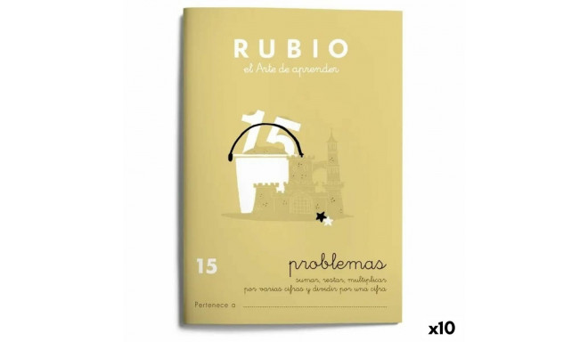 Maths exercise book Rubio Nº15 A5 Spanish 20 Sheets (10 Units)