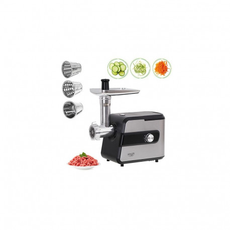 Adler AD 4813 mincer 2000 W Black, Silver