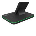 CANYON WS-303, 3in1 Wireless charger, with touch button for Running water light, Input 9V/2A, 12V/2A