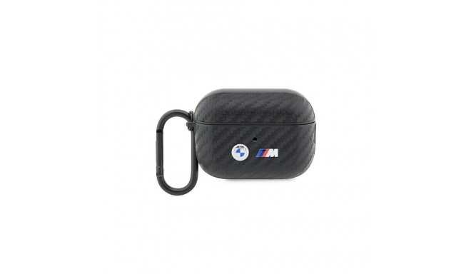 BMW case for AirPods Pro 2 BMAP2WMPUCA2 black PU Carbon Double Metal Logo