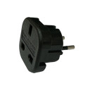 CP UK2 Power Plug adapter UK 3pin to Euro Socket - UK to EU Adapter Black (OEM)