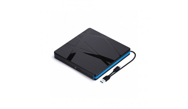 CP WU3 Slim External USB 3.0 CD / DVD Rom Drive Writer / Reader with USB Cable Power Black