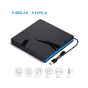 CP WU3 Slim External USB 3.0 CD / DVD Rom Drive Writer / Reader with USB Cable Power Black