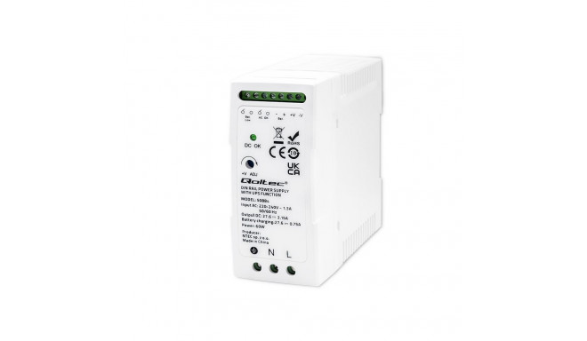 Qoltec 50884 DIN Rail Power Supply with UPS function | 60W