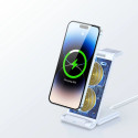 Bezdrátová nabíječka 3v1 pro telefony Qi 15W a chytré hodinky Samsung Galaxy Duzzona W10-S – bílá