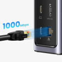 Ugreen Multifunkční HUB 12v1 USB C USB HDMI DP RJ45 AUX SD TF šedý (CM555)