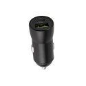 Maxlife MXCC-04 PD QC car charger 1x USB-C 1x USB 20W black + USB-C - USB-C cable 60W