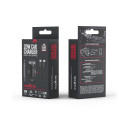 Maxlife MXCC-04 PD QC car charger 1x USB-C 1x USB 20W black + USB-C - USB-C cable 60W