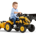 Falk traktor Komatsu kopa ja käruga, kollane