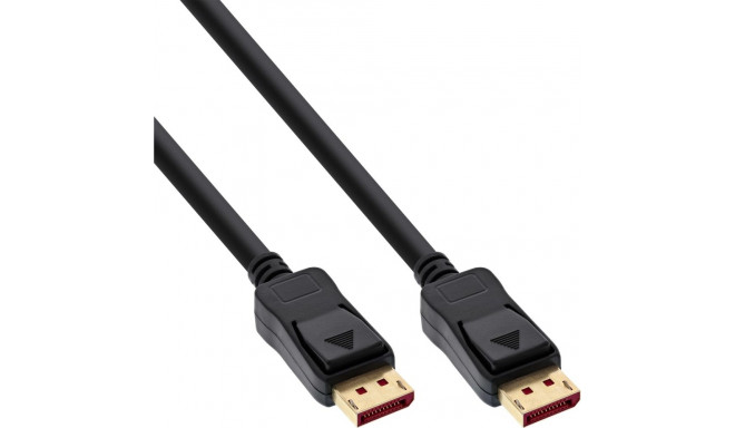 InLine DisplayPort 1.4 kaabel, 8K4K, must, kuldne, 5m