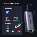 Ugreen CM648 adaptér USB-C na RJ45 Ethernet 2.5G – šedý