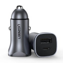 Ugreen rychlá nabíječka do auta USB-A / USB-C 30W PD PPS šedá (CD130)