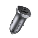 Ugreen rychlá nabíječka do auta USB-A / USB-C 30W PD PPS šedá (CD130)
