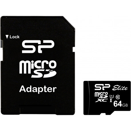 Silicon Power mälukaart microSDXC 64GB Elite + adapter