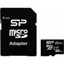 Silicon Power atmiņas karte microSDXC 64GB Elite + adapteris