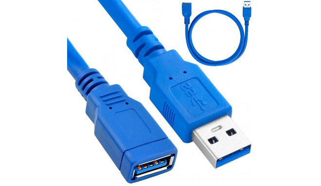 Fusion USB 3.0 pikenduskaabel 1,5m sinine