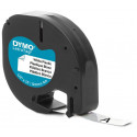 Dymo etiketilint LetraTag Plastic 12mmx4m, must/valge