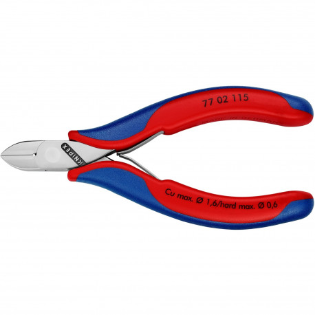 KNIPEX electronics diagonal cutters 77 02 115, cutting pliers (red/blue, length 115mm)