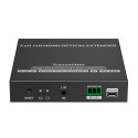 PremiumCord HDMI fiber optic extender FULL HD 1080p up to 40 km, IR, RS232, Audio 3,5mm