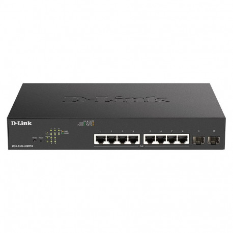 D-Link hallatav L2 gigabit ethernet lüliti DGS-1100-10MPV2 power over ethernet (PoE) 10/100/1000 1U,