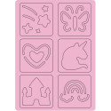 AVENIR Scratch set with stencil: Unicorns