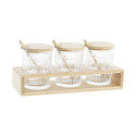Cukurtrauks DKD Home Decor 28 x 10 x 13,5 cm Stikls Dabisks Caurspīdīgs 300 ml Borosilikāta glāze