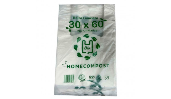 Shopping Bag 200 Units Biodegradable White 30 x 60 cm