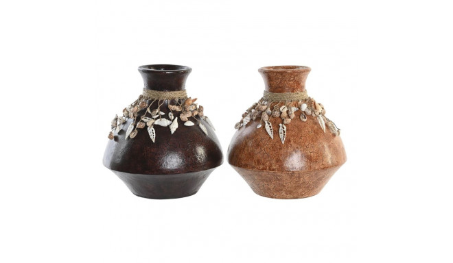Vase DKD Home Decor Multicolour Bamboo Shells 30 x 30 x 32 cm (2 Units)