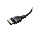 Baseus CATKLF-ALG1 PD 2.0 100W Nailon Andme- & Laadimiskaabel USB-C kuni USB-C 2M Must-Hall