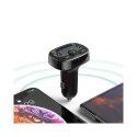 Baseus S09-A Bluetooth FM / MP3 Edastaja Autolaadija 2x USB 3.4A + Micro SD Must