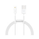 Baseus CALYS-A02 Vastupidav Andme- ja Laadimiskaabel USB QC3.0 2.4A Lightning 1M Valge