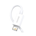 Baseus CALYS-A02 Vastupidav Andme- ja Laadimiskaabel USB QC3.0 2.4A Lightning 1M Valge