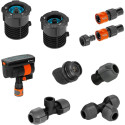 GARDENA Pipeline Starter Set with square sprinkler  water tap (with 2 water sockets)