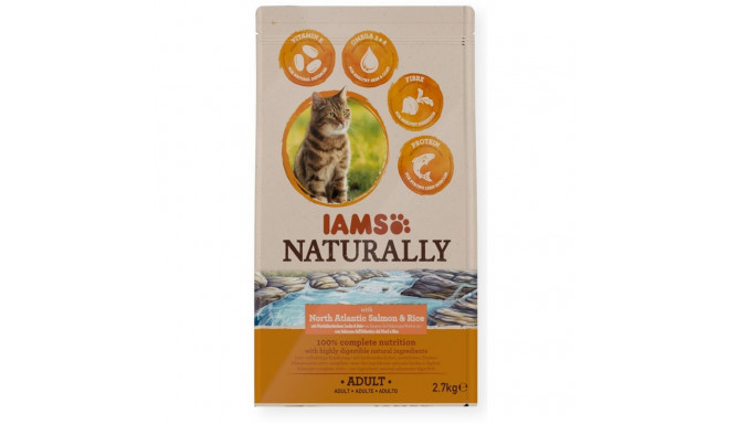 IAMS Naturally Adult North Atlantic salmon & rice - dry cat food - 2,7kg