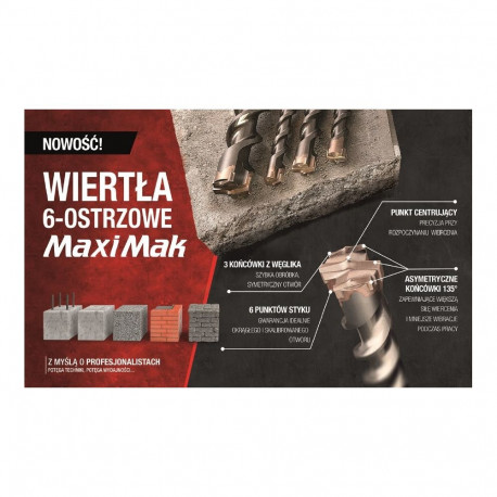MAKITA SDS MAX puur MAXI MAK 18x400x540mm 6-FLUTE