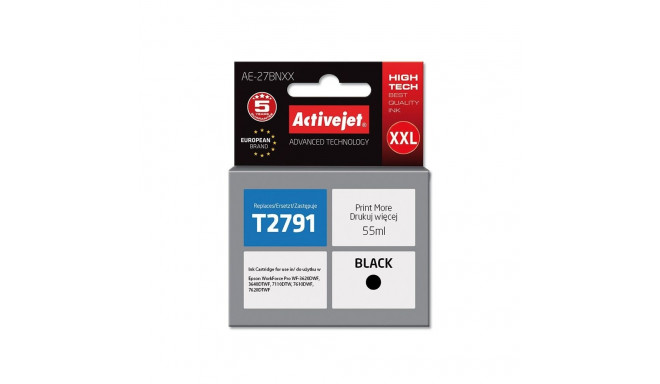 Activejet AE-27BNXX Ink cartridge (replacement for Epson 27XXL T2791; Supreme; 55 ml; black)