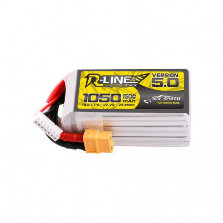 Tattu R-Line 5.0 1050mAh 22.2V 6S 150C XT60 Plug Battery