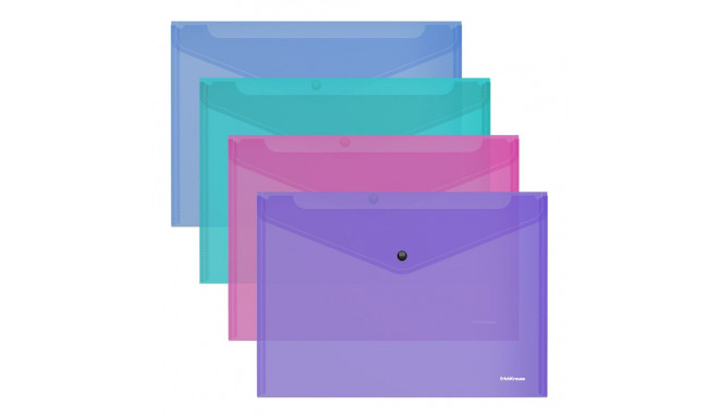 Envelope folder  ErichKrause® Fizzy Vivid, C6, semitransparent, assorted colors (12 pcs in a bag)