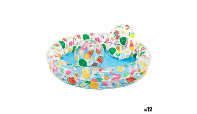 Inflatable Paddling Pool for Children Intex Tropical Rings 150 l 122 x 25 cm (12 Units)