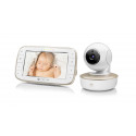 Motorola VM855 CONNECT 5.0” Portable Wi-Fi Video Baby Monitorwith Flexible Crib Mount, White/Gold Mo