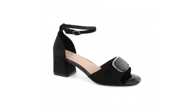 Sergio Leone W SK444A black suede high-heeled sandals (38)