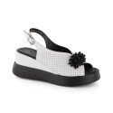 Leather wedge sandals with beads Filippo W PAW529B white (37)